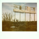 polaroid, abandoned billboard, Sonoran desert